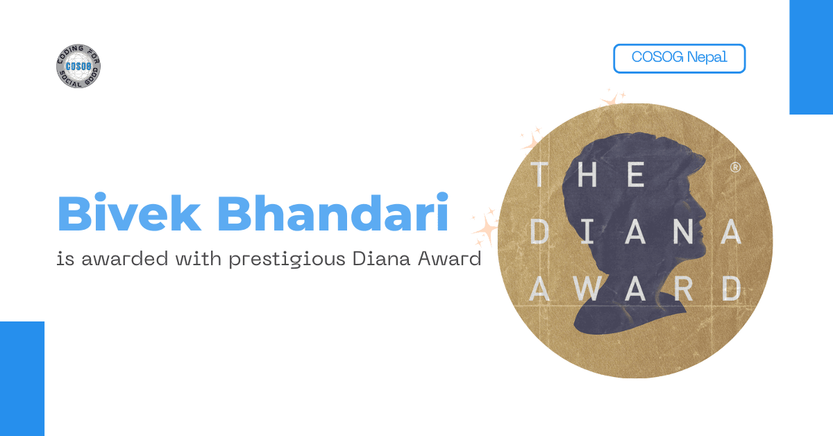 Bibek Bhandari becomes the prestigious Diana Award 2024 recipient